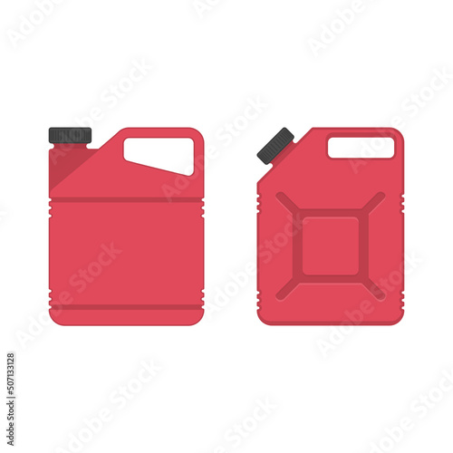 Fotografia, Obraz Gasoline Canisters in flat style, isolated on white background