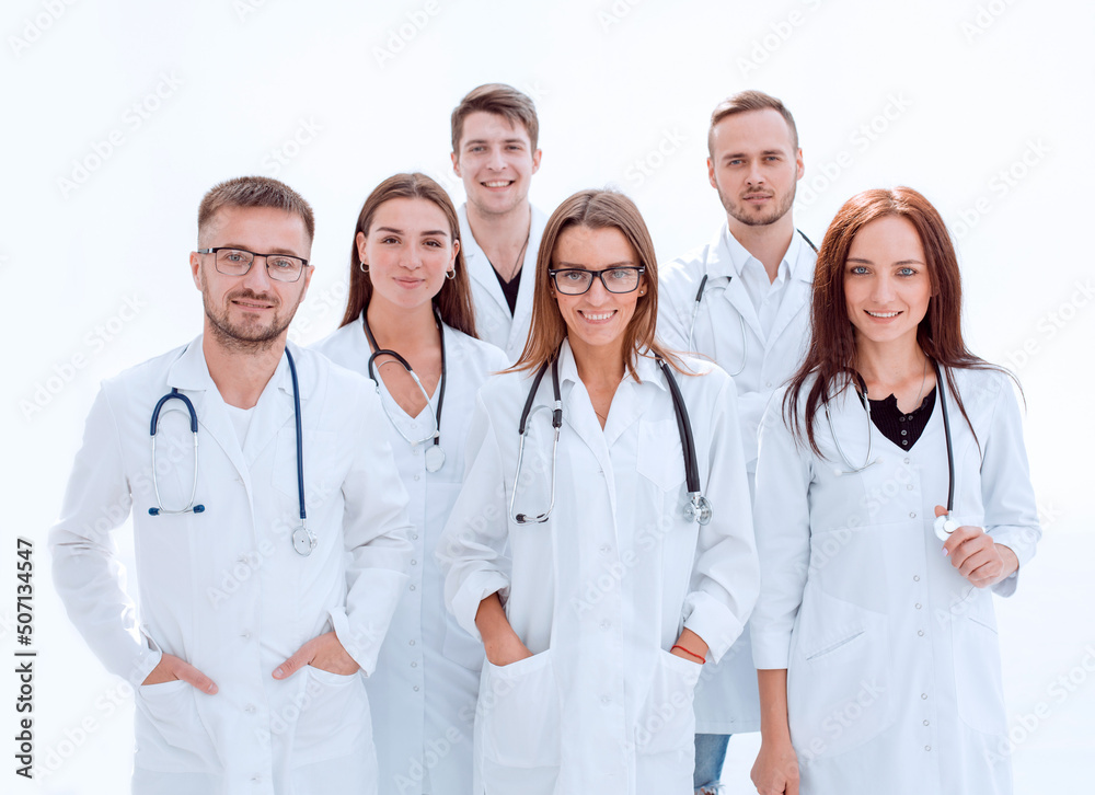 close up. group of General practitioners standing together close up. group of General practitioners standing together