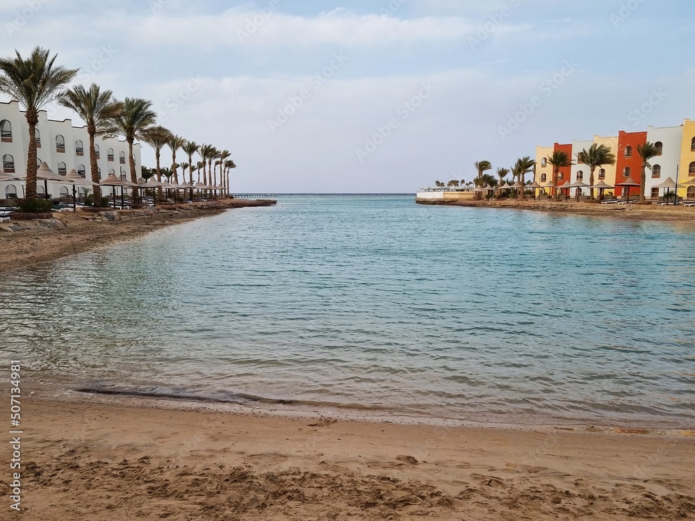 Obraz premium Beach at Arabia Azur Resort, in Hurghada, Egypt.