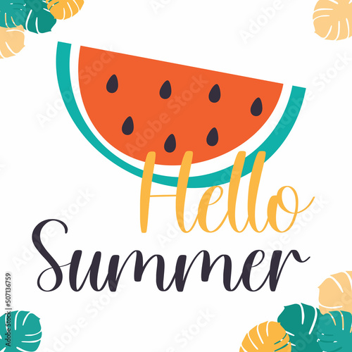 Hello summer poster, summer mood, summer colors