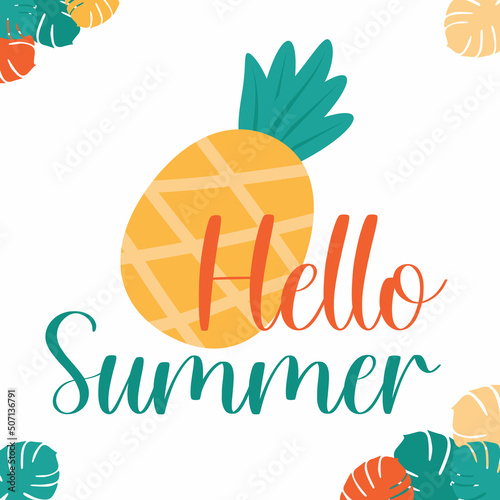 Hello summer poster, illustration, mood
