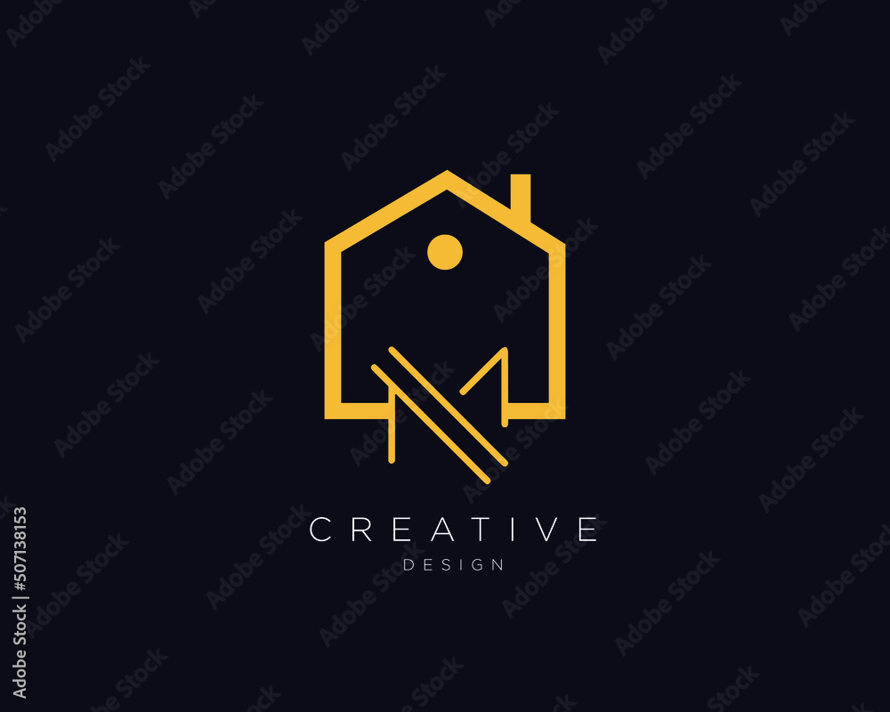 Minimal Real Estate M Logo Template, Creative Letter M House Logo Design Minimal Real Estate M Logo Template, Creative Letter M House Logo Design