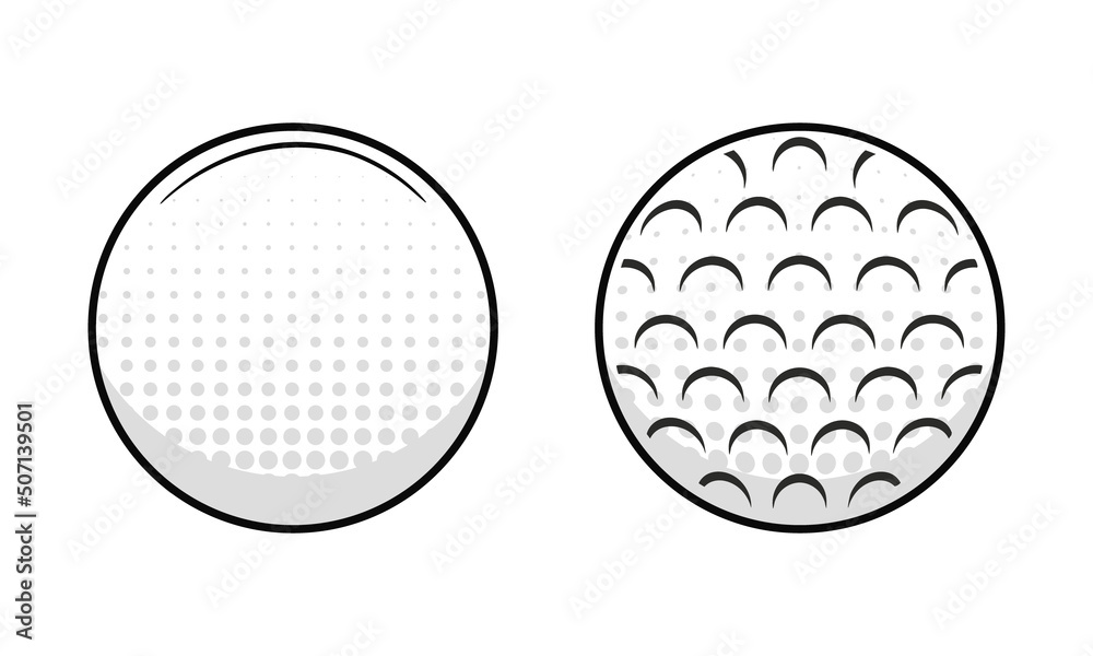 Vector Golf balls icons isolated on white background. Vintage golf ball set. Design elements for logo, poster, emblem. Sport icons. Vector illustration Vector Golf balls icons isolated on white background. Vintage golf ball set. Design elements for logo, poster, emblem. Sport icons. Vector illustration