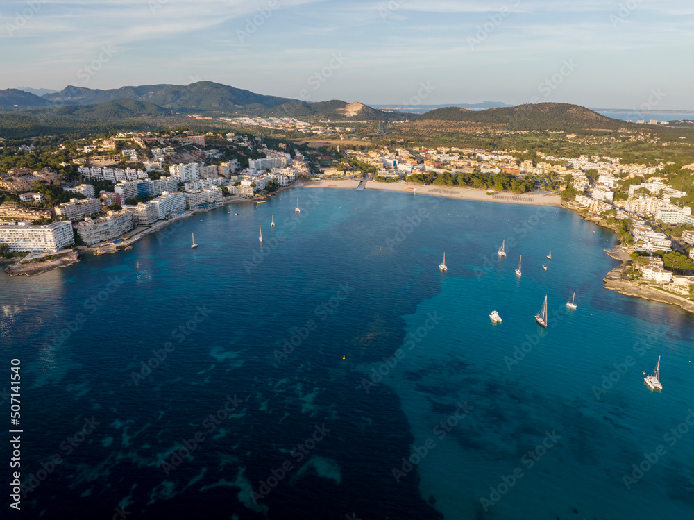 Aerial view from Drone of Mallorca Coastline (Spain, Balearic Island)