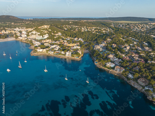 Aerial view from Drone of Mallorca Coastline (Spain, Balearic Island)