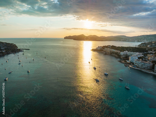 Aerial view from Drone of Mallorca Coastline (Spain, Balearic Island)