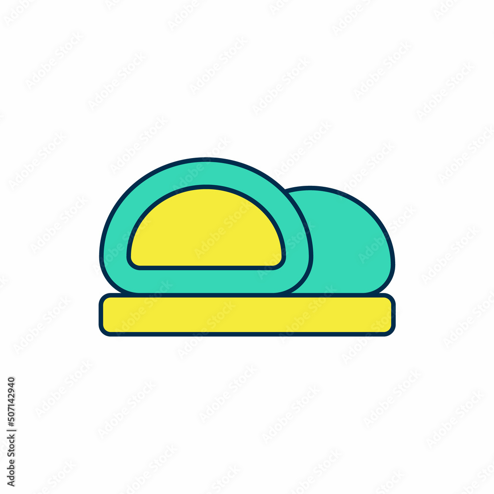 Filled outline Sushi icon isolated on white background. Traditional Japanese food. Vector Filled outline Sushi icon isolated on white background. Traditional Japanese food. Vector