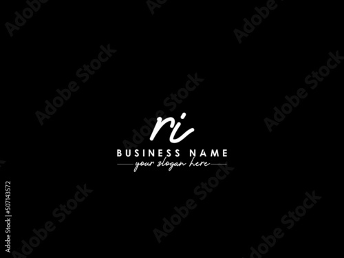 Monogram RI Signature Logo, Signature Ri ir Logo Letter Vector Icon Design For Your Brand