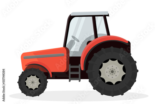 new tractor for agricultural work illustration on white background
