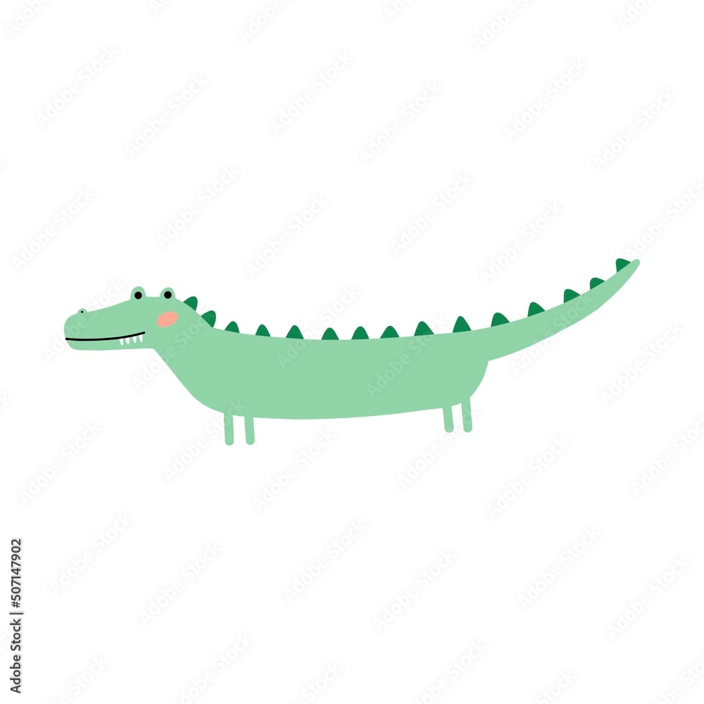 Obraz premium Funny crocodile. Vector children's illustration 