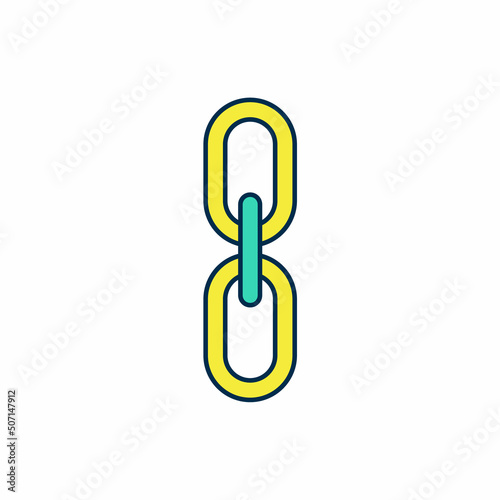 Filled outline Chain link icon isolated on white background. Link single. Hyperlink chain symbol. Vector