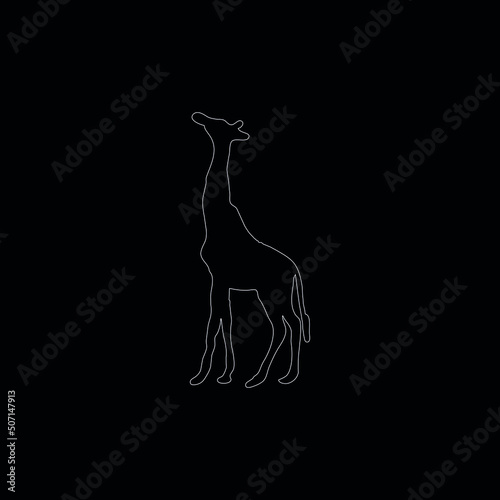 Minimal Line Art Giraffe Logo Template | Creative Giraffe Logo Design