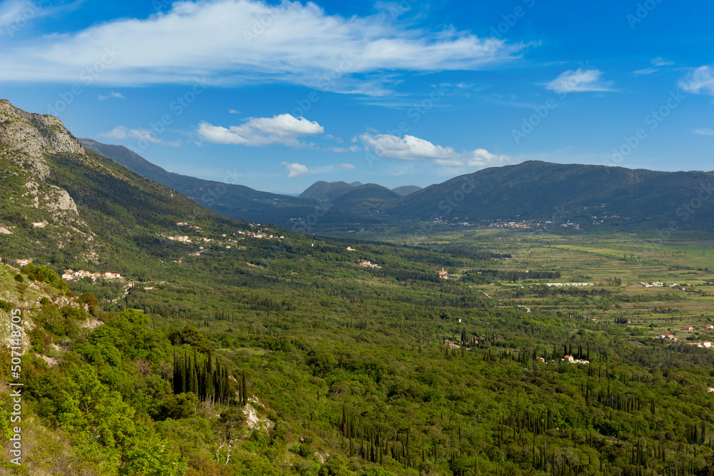 Valley in Croatian mountains. Adriatic coast.