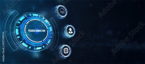 Internet, business, Technology and network concept.Business Transformation. Future and Innovation Internet and network concept. 3d illustration.