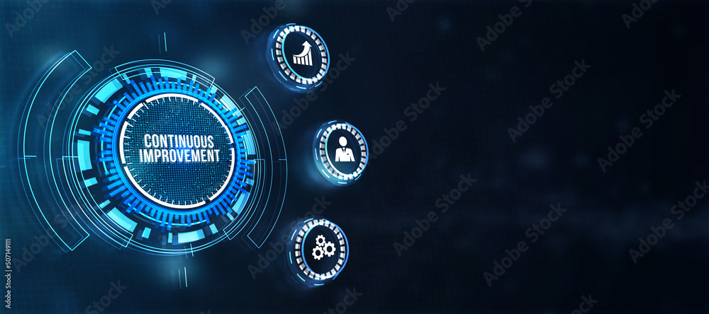 Internet, business, Technology and network concept. Continuous improvement. 3d illustration.