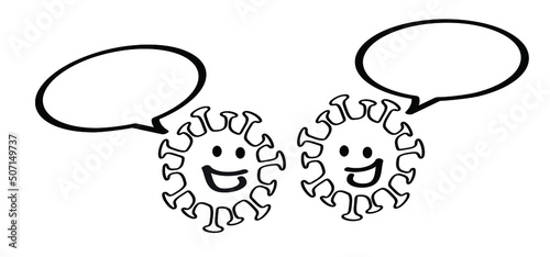 Cartoon smallpox, monkey virus or monkeypox diagnoses. The virus belongs to the genus Orthopoxvirus in the family Poxviridae. infectious disease. Ape face.Vector monkey pox symbol or icon. Stickman.