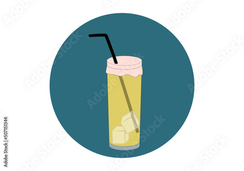 Bebida con cubitos de hielo, pajita y pajita. Bares, Pubs. De copas. Tapa antidrogas y contra la sumisión química