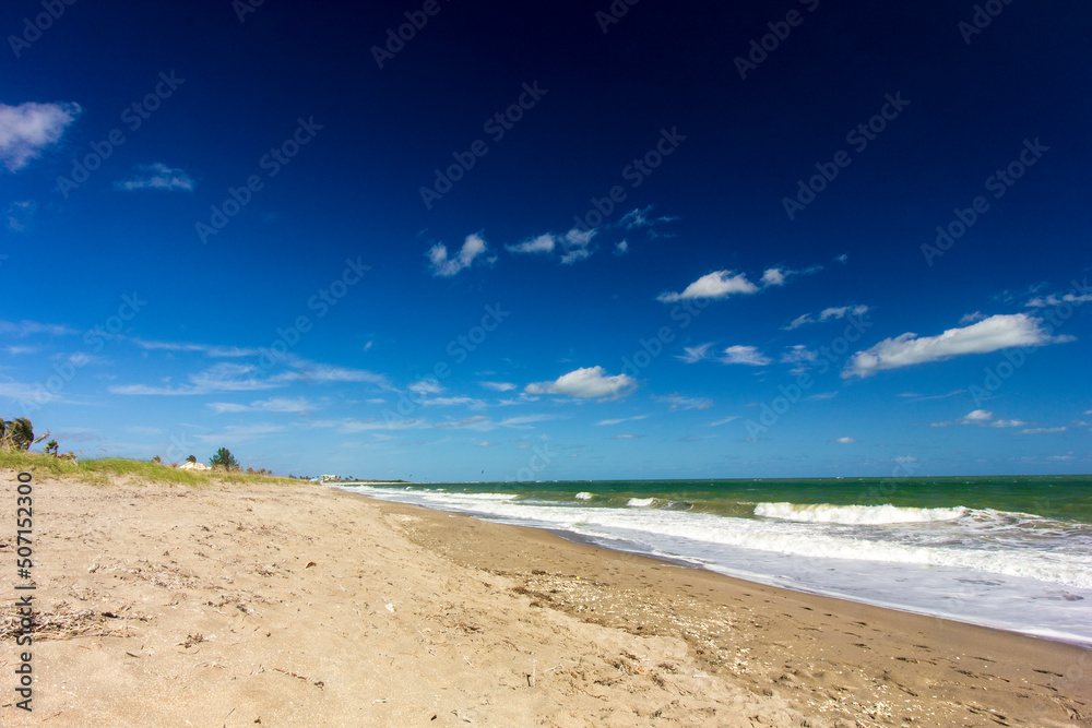 Beach on the Atlantic Ocean during a sunny day, Fort Pierce, Florida