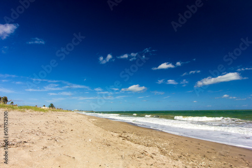 Beach on the Atlantic Ocean during a sunny day  Fort Pierce  Florida