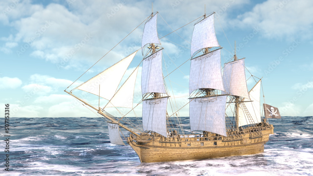 Naklejka premium 海賊船
