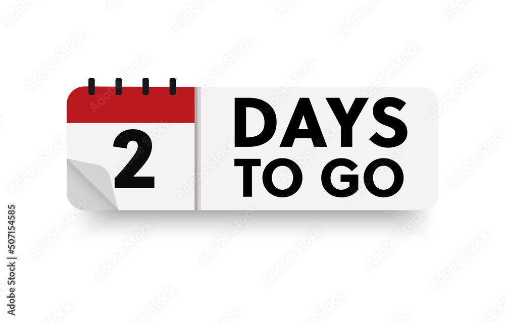 2 days to go in modern style. Special offer badge. Web design. Sale tag 2 days to go in modern style. Special offer badge. Web design. Sale tag