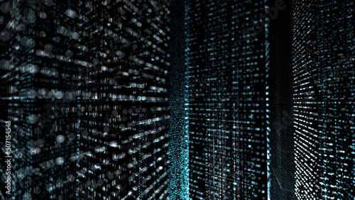 3D illustration of global digital city, abstract tech background