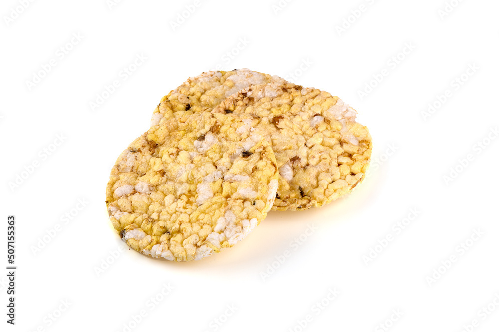 Rice cakes, isolated on white background. Rice cakes, isolated on white background.