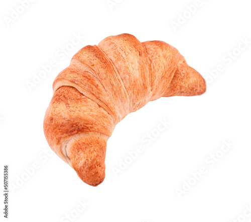 Croissant  closeup isolated on white background.
