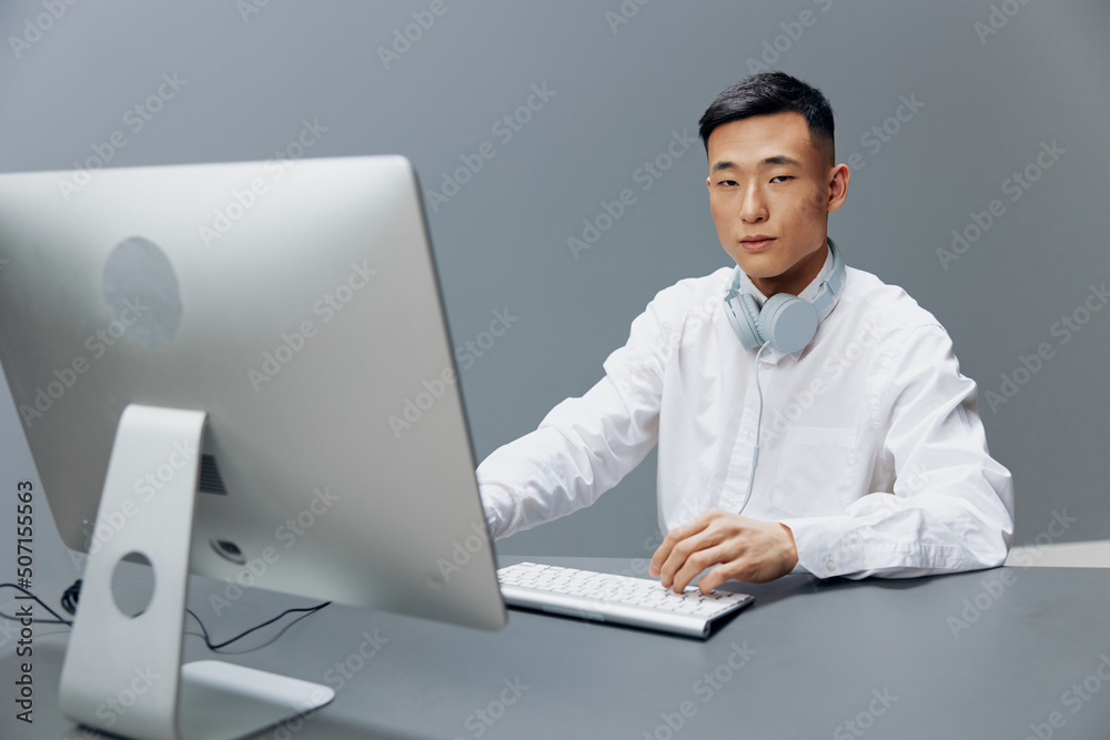 manager computer with keyboard on desk in office internet technologies manager computer with keyboard on desk in office internet technologies