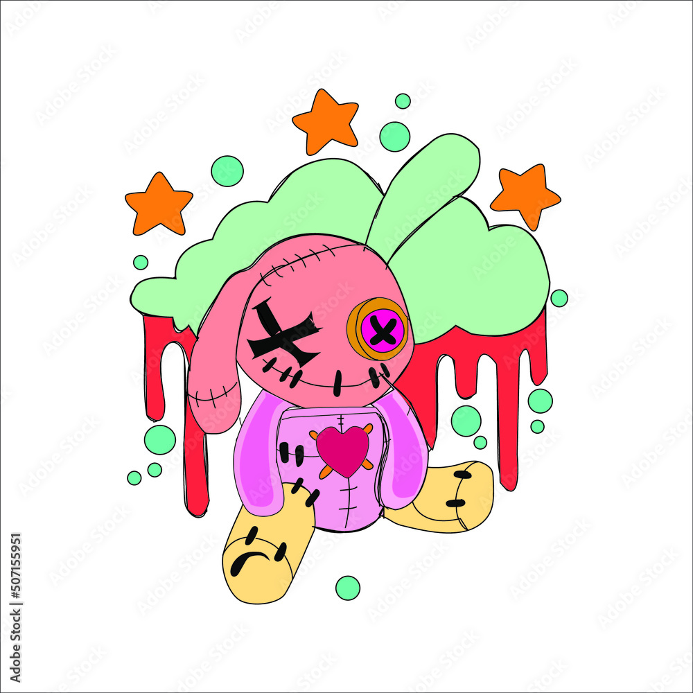 Naklejka premium Cute Voodoo Doll Free Vector