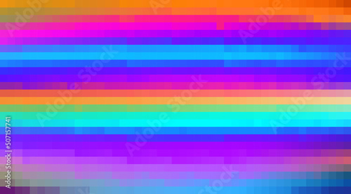 Multicolor acid colors pixel background. Bright pixelated pattern