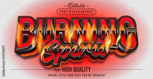 Editable text style effect - Burning Spirit text style theme.