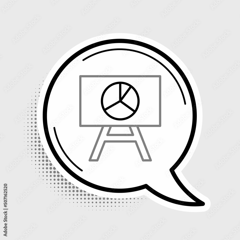 Line Board with graph chart icon isolated on grey background. Report text file icon. Accounting sign. Audit, analysis, planning. Colorful outline concept. Vector Line Board with graph chart icon isolated on grey background. Report text file icon. Accounting sign. Audit, analysis, planning. Colorful outline concept. Vector