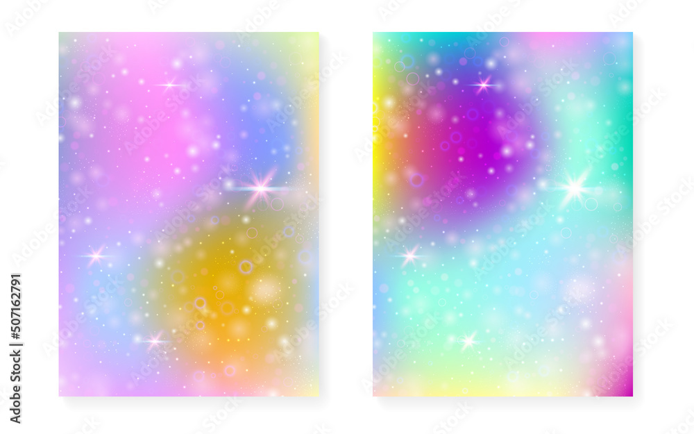 Rainbow background with kawaii princess gradient. Magic unicorn Rainbow background with kawaii princess gradient. Magic unicorn