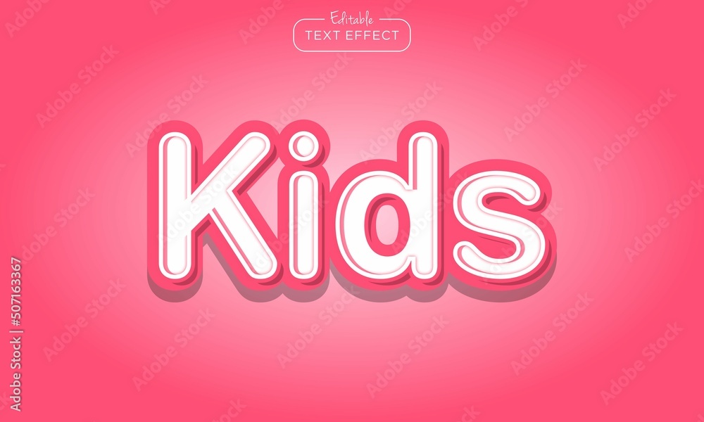Editable text effect kids title style
