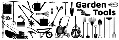 Tools for gardening sketch drawing by hands vector