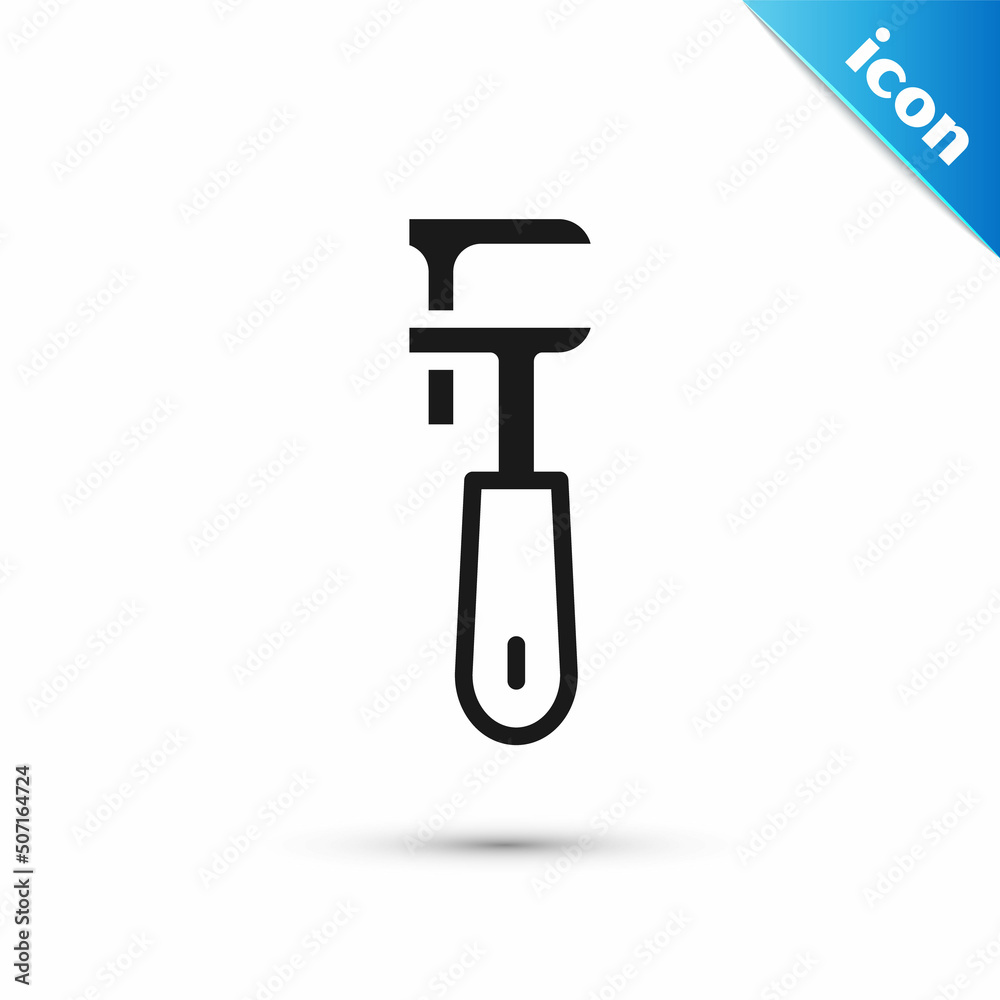 Grey Pipe adjustable wrench icon isolated on white background. Vector Grey Pipe adjustable wrench icon isolated on white background. Vector
