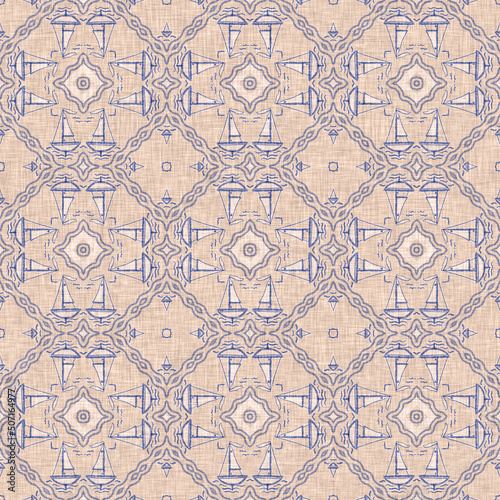 Coastal blue white washed out linen effect pattern. Modern rustic nantucket fabric textile print in nautical maritime style. Masculine sailor home decor digital paper quality raster jpg. 