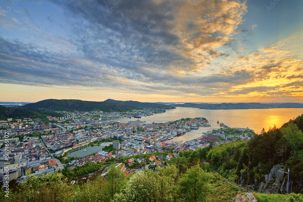 schöner Ausblick auf Bergen in Norwegen