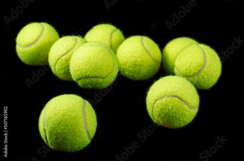 Tennis balls on black background, space for text, sport concept, stock photo © HelgaQ