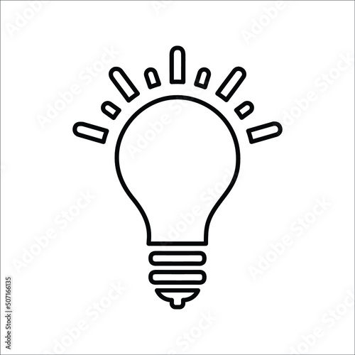 Find, idea, solution icon. Outline vector graphics.