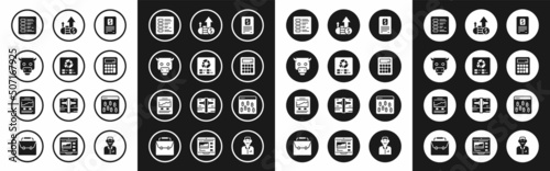 Set Business finance report, Pie chart infographic, Bull market, Calculator, Financial growth and coin, Bitcoin browser and Website with icon. Vector