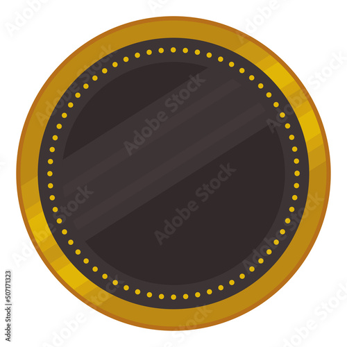 golden circular frame emblem