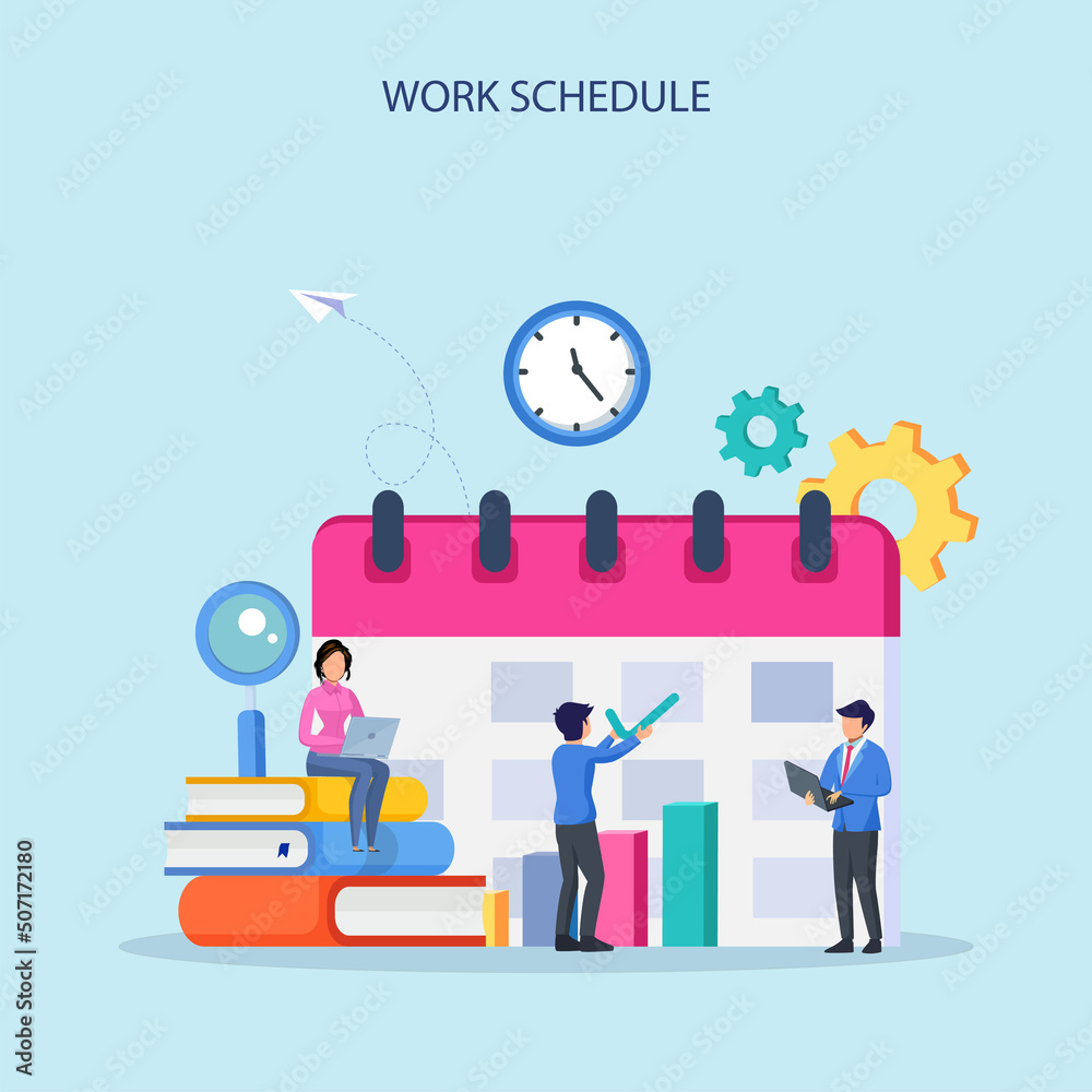 Work Schedule concept vector. Week schedule, daily plan, work organizer.