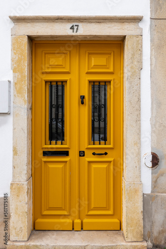 Typical architecture door detail of Portuguese buildings