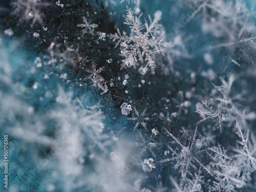 snowflakes with blue background