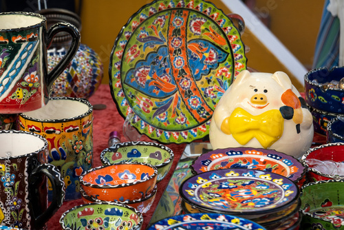 Colorful portuguese ceramic bowls