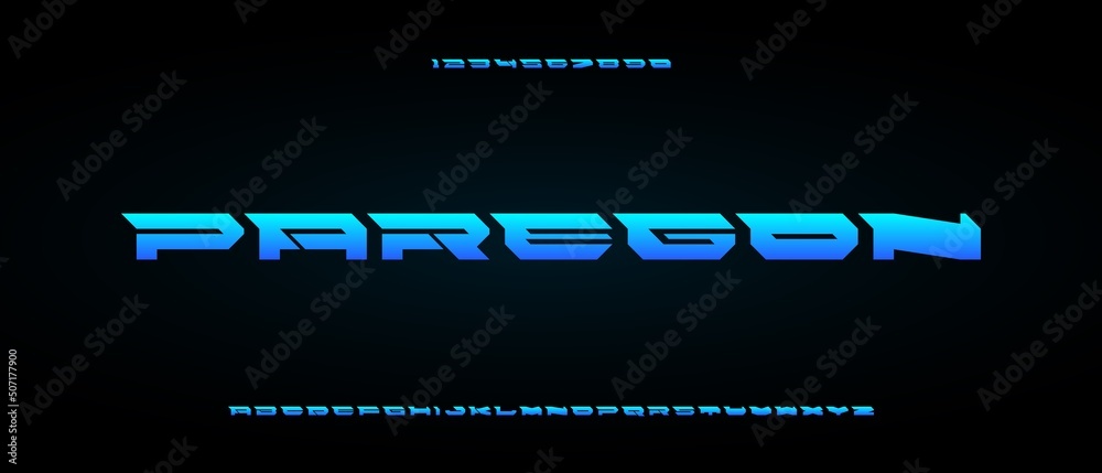 Paregon, abstract modern condensed alphabet with urban style template Paregon, abstract modern condensed alphabet with urban style template
