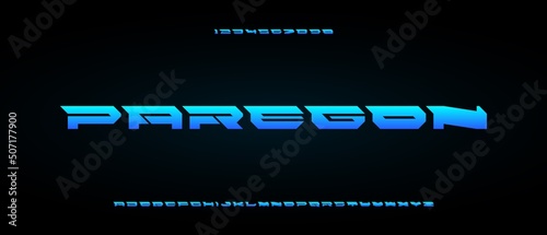 Paregon,  abstract modern condensed alphabet with urban style template