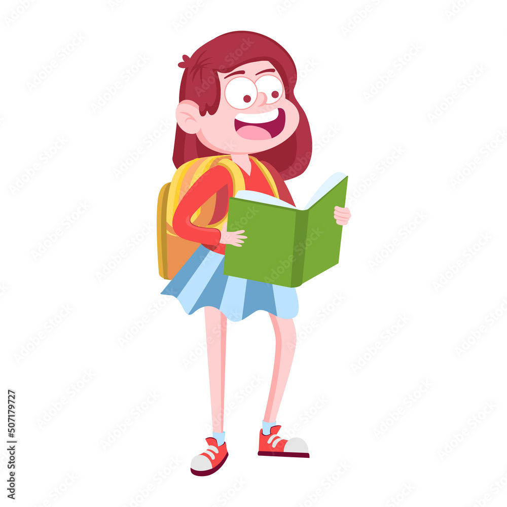 Isolated student girl icon Back to school Vector illustration Isolated student girl icon Back to school Vector illustration